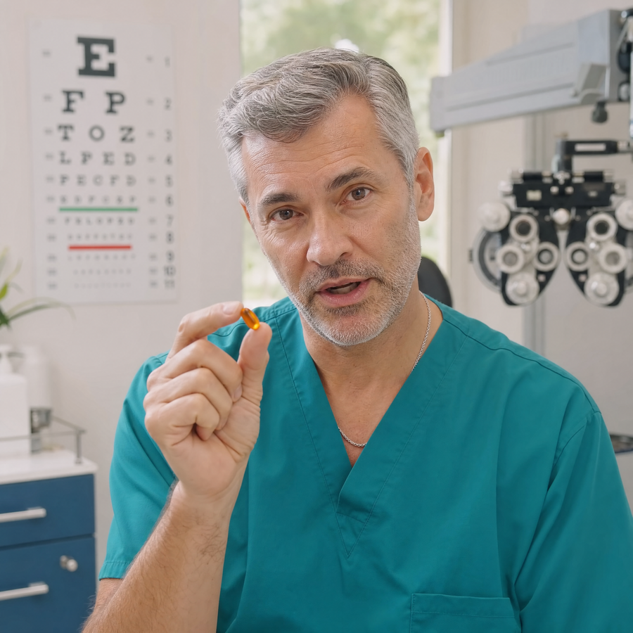 doctor at slit lamp